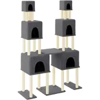 vidaXL Kattenmeubel met sisal krabpalen 199 cm donkergrijs