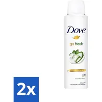 Dove 2 x Go Fresh - Deospray - Komkommer - 150 ml - Go Fresh - Deodorant - Komkommergeur - Groene Thee - Langdurige Bescherming