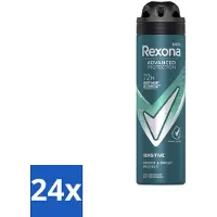 Rexona 24 x Men - Deodorant Spray - Sensitive - Zachte Bescherming - 150 ml - Deodorant - Antitranspirant - Gevoelige Huid - Langdurige Bescherming - Alcoholvrij