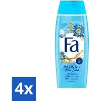 Fa 4 x - Douchegel - Magische Olie - Blue Lotus Geur - 250 ml - Douchegel - Hydratatie - Zachte Huid - Blue Lotus - Roze Jasmijn