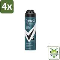 Rexona Men - Deodorant Spray - Advanced Protection Invisible - Langdurige Frisheid - 150 ml - Voordeelverpakking - 4 stuks - Man - Antitranspirant