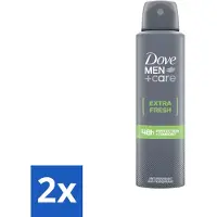 Dove 2 x Men+Care - Extra Fresh - Deospray - Anti-Transpirant - 150 ml - Deodorant - Antitranspirant - Men+Care - Extra Fresh - Alcoholvrij