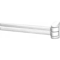 Bisk Laguna dubbele handdoek houder - 40 x 10 x 3 cm - kunststof - wit