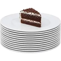COSY&TRENDY Cosy & Trendy Gebaksbordjes - 12x stuks - wit - glas - D19 cm - Kleine ronde bordjes - taart schoteltjes - dessert bordjes