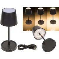 Out of the blue LED Tafellamp - oplaadbaar - dimbaar - zwart -draadloos - USB