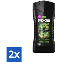 Axe 2 x - 3-in-1 Douchegel - Wild Mojito & Cedarwood - 12hrs Long Lasting Scent - 250 ml - Douchegel - Deodorant - - Wild Mojito - Cedarwood