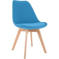 CLP Stoel Linares - bekleding, houten poten in natuurlijke kleur - Turquoise