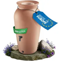 Markenlos – Regenton met een inhoud van 120-230 liter, inclusief filtermand en kraan, vorstbestendig kunststof, ideaal voor tuin en regenwateropvang, terracotta kleur