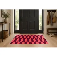Rozenkelim Deurmat, droogloopmat | Rood | 90cm x 60cm