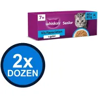 Whiskas 2x - 7+ Senior Vis Selectie in Gelei Multipack - Kattenvoer Natvoer - 40x85g