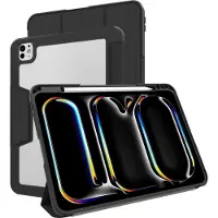 Cazy tablet Hoes geschikt voor iPad Pro 13 (M5 2025 / M4 2024) - Military Grade TriFold Bookcase - Zwart