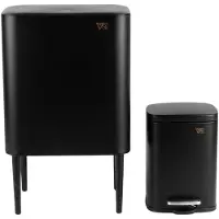 Vip Ahmet NOVA - Prullenbakset 28L + 5L - Touchbediening - Pedaalemmer - Mat Zwart