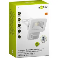 Goobay 53878 LED-buitenverlichting, 10 W, met bewegingsmelder, 850 lm, neutraal wit licht (4000 K), PIR-sensor met ON/OFF-functie en M16-kabelaansluiting, geschikt voor buitengebruik (IP44)