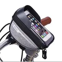 B-soul tel/GSM Houder Fiets - Met Opbergvak - Stuurbevestiging - Waterdicht - 360 Graden Draaibaar - Anti-Schok - Universeel - Grijs
