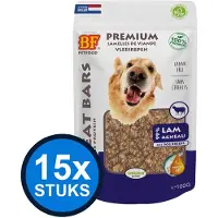 BF Petfood 15x Biofood - meat bars lam (100% mono proteïne) 100gr - Hondenvoer Snacks - 100 g