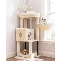 Markenlos – Krabpaal voor katten in beige kleur, ideaal voor krabben en spelen, stevig en duurzaam ontwerp, perfect voor thuisgebruik