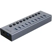 ORICO Bt2U3-10Ab USB-A 3.0 hub met schakelaars - grijs