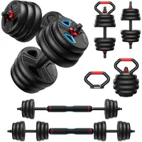 Famanu – Verstelbare halterset van 5-in-1 van 10 kg tot 40 kg voor krachttraining, geschikt voor heren en dames, ideaal voor thuisgebruik