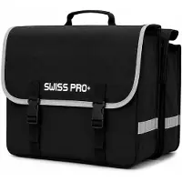 Swiss Pro+ - SP-BK.BG - Dubbele Fietstas - waterdicht - 36 liter - Zwart - Compact - Moderne Design -
