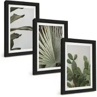 Wallfluent 3-Delige Schilderij Set - Bladeren Van Tropische Planten In Pastelkleuren - 20 x 30 cm - Moderne Wanddecoratie - Woonkamer - Muurdecoratie