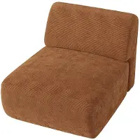 Vente-unique Fauteuil in fijn ribfluweel - Terracotta - Maison Céphy POGNI
