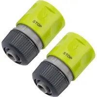 Rehau - Slangstuk - 2 x Waterstop - Tuinslang aansluiting - Voor 12 en 13 mm slang 1/2" - Schuifkoppeling