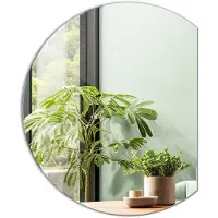 Famanu – Grote ronde kantelbare wandspiegel voor badkamer, 100 cm, moderne wanddecoratie voor een stijlvolle uitstraling