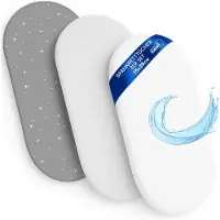 Totsy Baby Hoeslaken Kinderwagen Baby Hoeslakenset Set van 3: 35x75 cm - 2x lakenset + 1x waterdichte matrasbeschermer - Babybed Accessoires voor Kinderbedje Aanschuifbed Wiegje 35 x 75