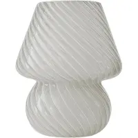 Relaxdays Tafel lamp, paddenstoelvorm, wit-transparant