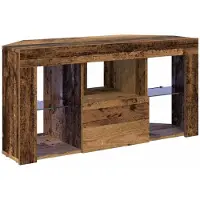 vidaXL Hoek LED TV Cabinet 100 x 40 x 50 cm Oudhout Bewerkt hout