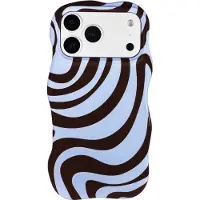 Selencia Vivid Wavy Backcover met MagSafe voor de Apple iPhone 17 Pro Max - Dream Swirl Chocolate