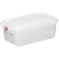 Hendi GN-bak 1/4 - polypropyleen - luchtdicht, stapelbaar met deksel - 26,5x16,2x10 cm - transparant - 2,8 liter - voedselopslag horeca