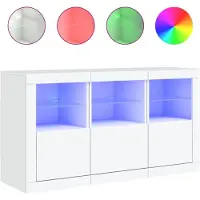 vidaXL Dressoir met LED-verlichting 123x37x67 cm wit