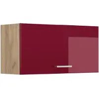 Vicco Hangkast R-Line, Rode hoogglans/Goudkleurig Eiken, 80 cm Plat