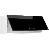 Vicco Hangkast R-Line, Zwart hoogglans/Wit, 100 cm Plat