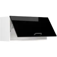 Vicco Hangkast R-Line, Zwart hoogglans/Wit, 80 cm Plat