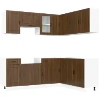 vidaXL 11-delige Keukenkastenset Porto bewerkt hout bruin eikenkleur