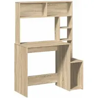 vidaXL Bureau met schappen 100x45x140 bewerkt hout sonoma eikenkleur