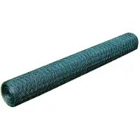 vidaXL Kippengaas 25x0,5 m met PVC coating groen