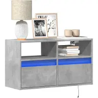 vidaXL Tv-wandmeubel met LED-verlichting 80x31x45 cm betongrijs