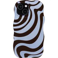 Selencia Vivid Wavy Backcover met MagSafe voor de Apple iPhone 15 - Dream Swirl Chocolate