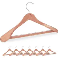 Relaxdays houten kledinghangers - set van 8 - brede schouders - pakken & blazers - hout - natuur