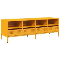 vidaXL Tv-meubel 135x39x43,5 cm koudgewalst staal mosterdgeel