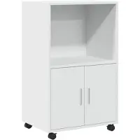 vidaXL Rolkast 55x40x91 cm bewerkt hout wit