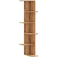 vidaXL Hoekwandschap 36,5x36,5x140 cm bewerkt hout artisanaal eiken