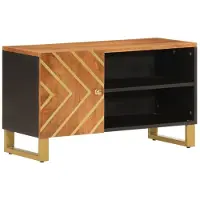 vidaXL Tv-meubel 80x31,5x46 cm massief mangohout bruin en zwart