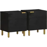 vidaXL Nachtkastje 2 st 40x33x46 cm massief mangohout zwart