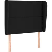 vidaXL Hoofdbord met randen 103x23x118/128 cm stof zwart