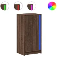 vidaXL LED-zijtafel, bruin, eikenlook, 42,5 x 34 x 85 cm, houtvezel