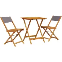 vidaXL 3-delige Bistroset stof en massief hout antracietkleurig